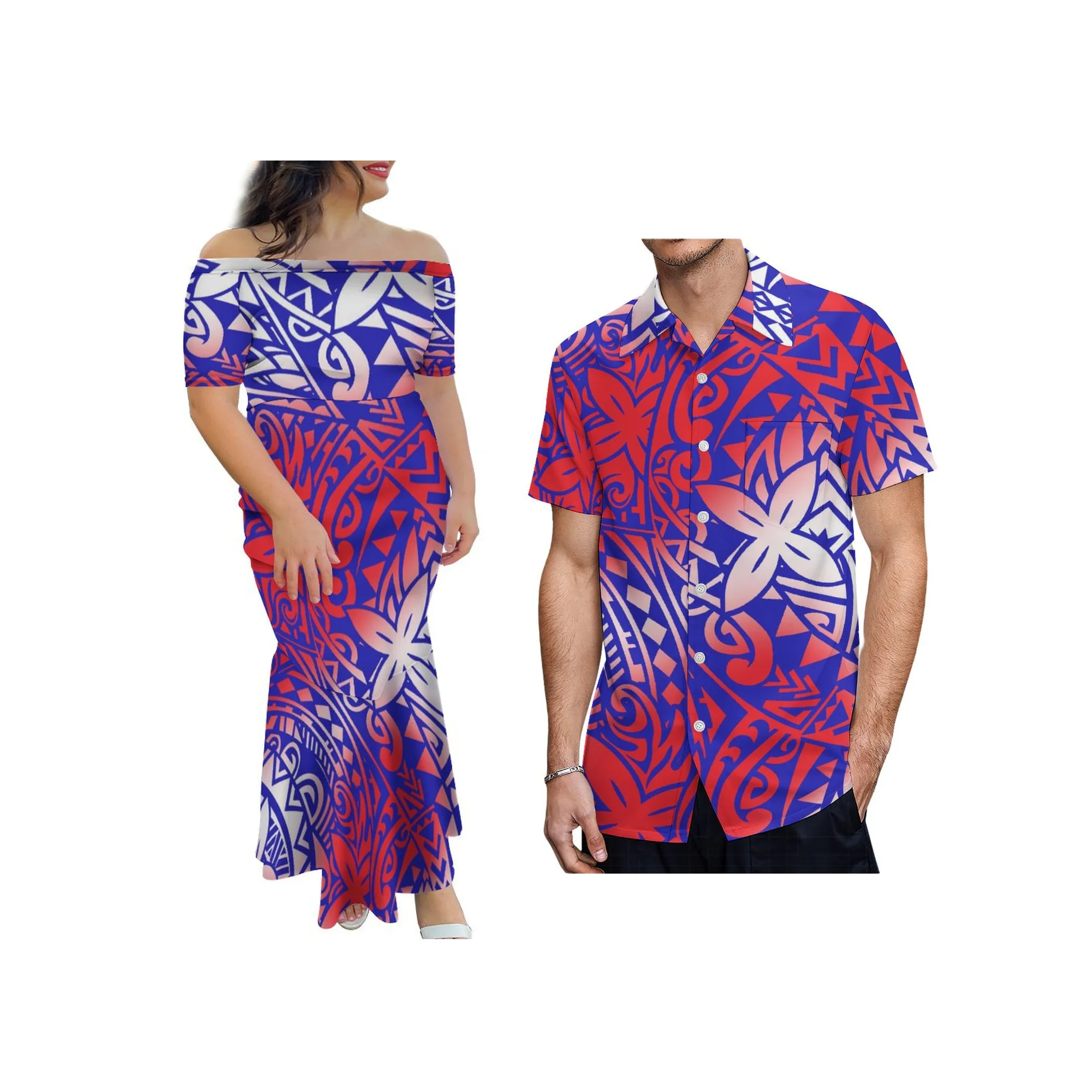 2026 New Arrival Wholesale Polynesian Off Shoulder Mermaid Dress Short Sleeve Women Clothing Match Mens Shirts
2026 New Arrival Wholesale Polynesian Off Shoulder Mermaid Dress Short Sleeve Women Clothing Match Mens Shirts