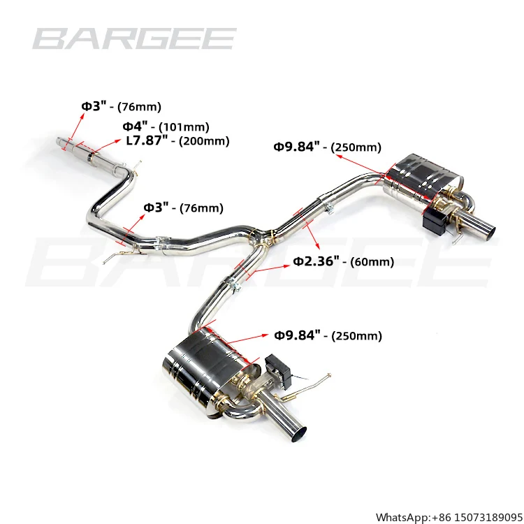 Bargee Valvetronic EXHAUST CATBACK for Arteon 2.0T 2019-2022 Silenciador Del Escspe Trasero Del
Bargee Valvetronic EXHAUST CATBACK for Arteon 2.0T 2019-2022 Silenciador Del Escspe Trasero Del