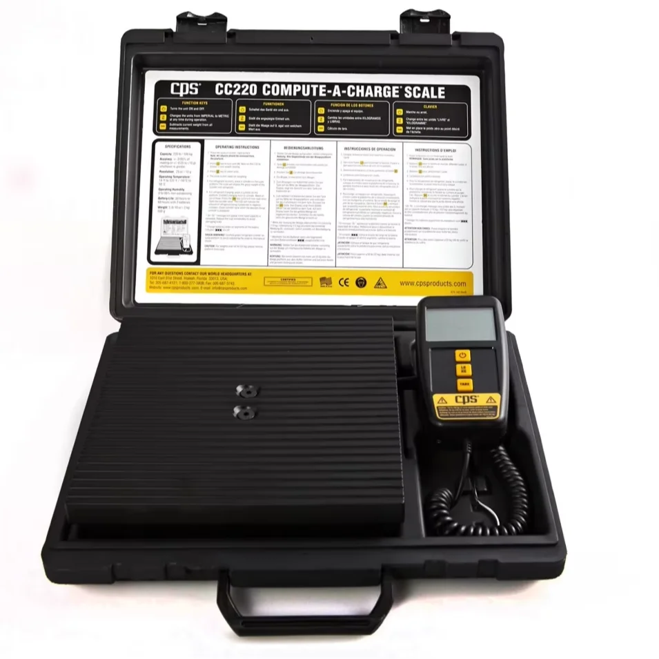 Accurately Measuring Refrigerant Weight Tool Refrigerant Filling and Recovery Operation CC220 Electronic Scale
Accurately Measuring Refrigerant Weight Tool Refrigerant Filling and Recovery Operation CC220 Electronic Scale