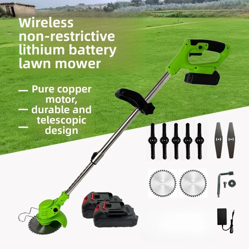 Portable Lithium Electric Lawn Mower,Electric Weed Lawn Edger Eater Cordless Grass String Trimmer Cutter (Green)
Portable Lithium Electric Lawn Mower,Electric Weed Lawn Edger Eater Cordless Grass String Trimmer Cutter (Green)