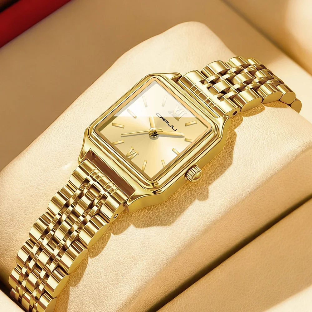 CRRJU Women's Gold-Tone Dainty Watch, Retro Style Rectangular Case and Stainless Steel Band, Gift for Her
CRRJU Women's Gold-Tone Dainty Watch, Retro Style Rectangular Case and Stainless Steel Band, Gift for Her