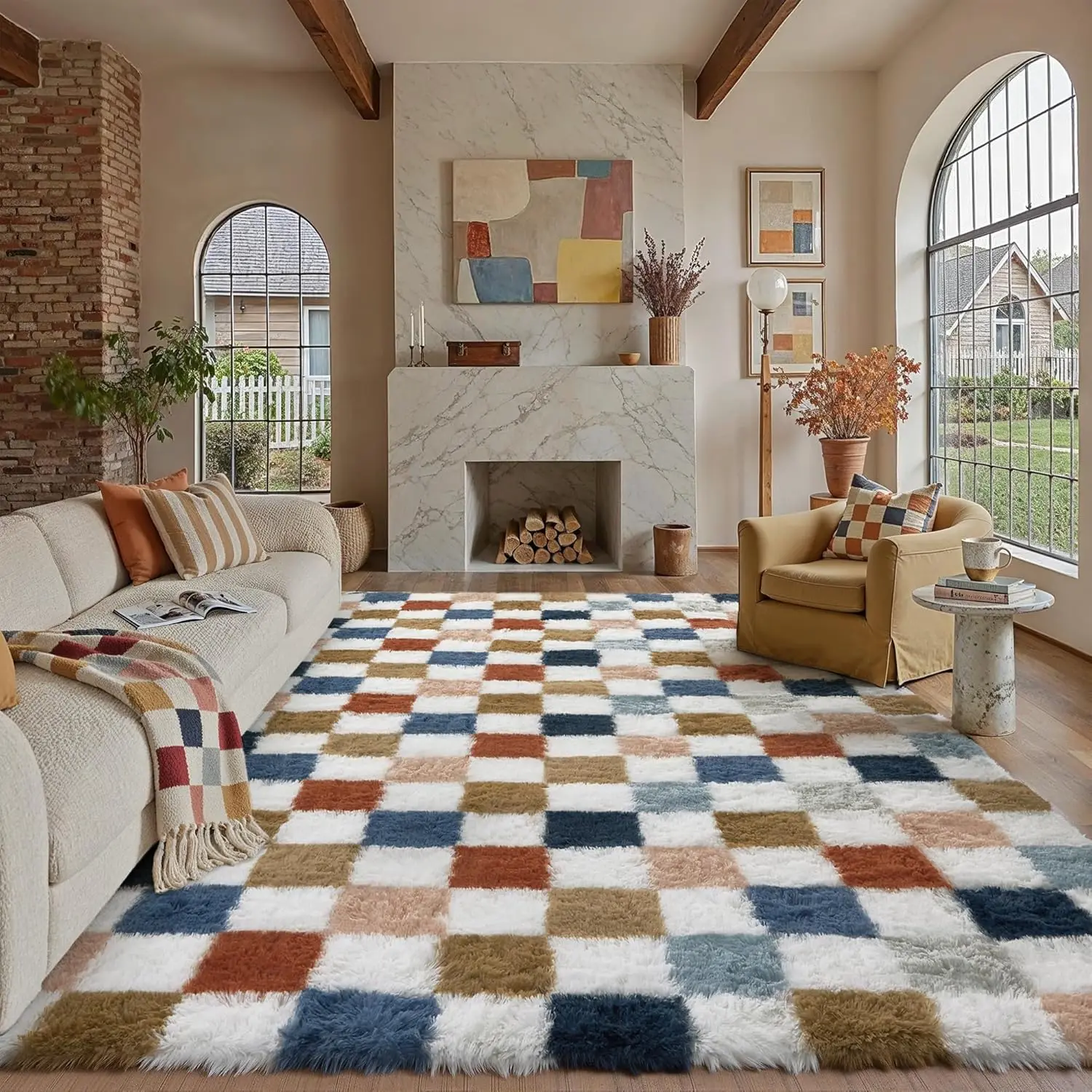 Modern Rainbow Checkered Shag Rug 8x10, Washable Non-Slip Soft Indoor Carpet for Living Room Bedroom Decor
Modern Rainbow Checkered Shag Rug 8x10, Washable Non-Slip Soft Indoor Carpet for Living Room Bedroom Decor