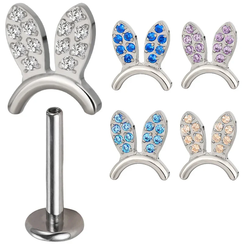 G23 Titanium EAR PIERC Rabbit Ears CZ Stone Top Ear Rings Cartilage Tragus Earrings Lip Stud Thread Piercing Jewelry Wholesale
G23 Titanium EAR PIERC Rabbit Ears CZ Stone Top Ear Rings Cartilage Tragus Earrings Lip Stud Thread Piercing Jewelry Wholesale