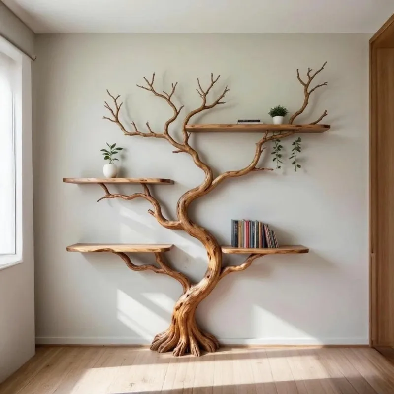 Solid wood tree bookshelf modern branch design bookcase, creative storage, suitable for living room and office decoration
Solid wood tree bookshelf modern branch design bookcase, creative storage, suitable for living room and office decoration