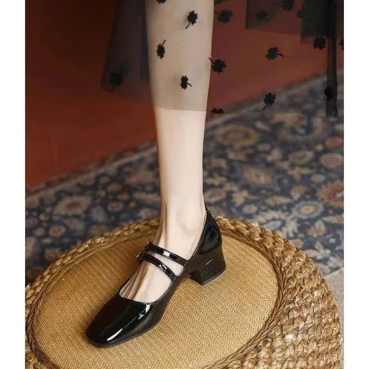 Women's Spring 2025 Square Toe Thick Heel Mary Janes - Shallow Mouth Silver Leather Shoes, Trendy
Women's Spring 2025 Square Toe Thick Heel Mary Janes - Shallow Mouth Silver Leather Shoes, Trendy