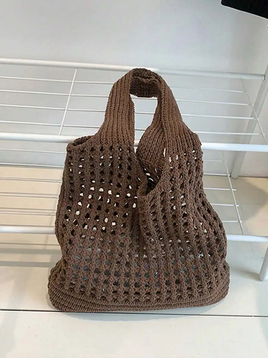 Women Girls Knitted Shoulder Bags Retro Hollow Woven Large Capacity Floral Decor Shopper Handbags Crochet Bag Crochet Bags For S
Women Girls Knitted Shoulder Bags Retro Hollow Woven Large Capacity Floral Decor Shopper Handbags Crochet Bag Crochet Bags For S