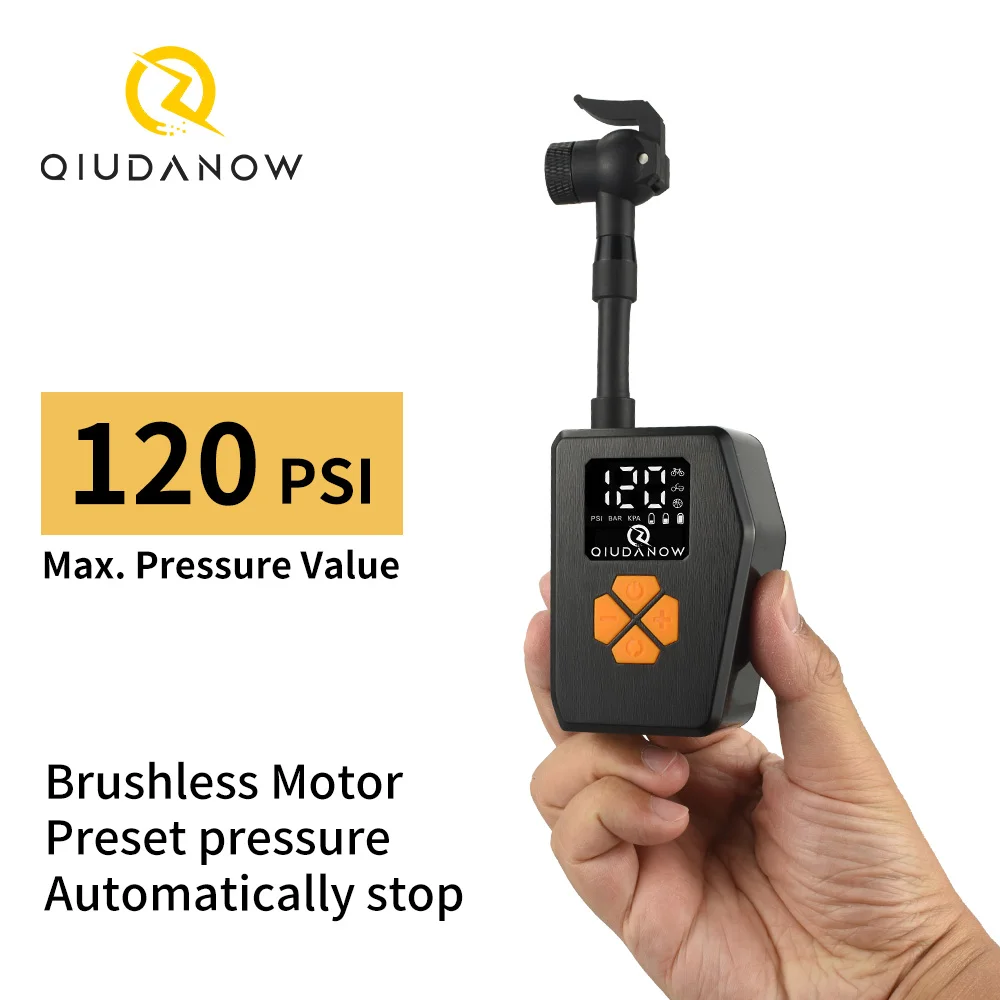 Fast Inflate Bicycle Pump with Guage 120PSI Portable Electric Bike Air Pump with Presta Schrader Valve for Road Mountain Bikes
Fast Inflate Bicycle Pump with Guage 120PSI Portable Electric Bike Air Pump with Presta Schrader Valve for Road Mountain Bikes