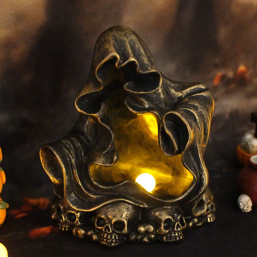 1pcs Skull with Light Halloween Ghost Lamp Scary Ghost Ornaments Halloween Garden Sculpture Toy Resin Figurine Gothic Decor
1pcs Skull with Light Halloween Ghost Lamp Scary Ghost Ornaments Halloween Garden Sculpture Toy Resin Figurine Gothic Decor