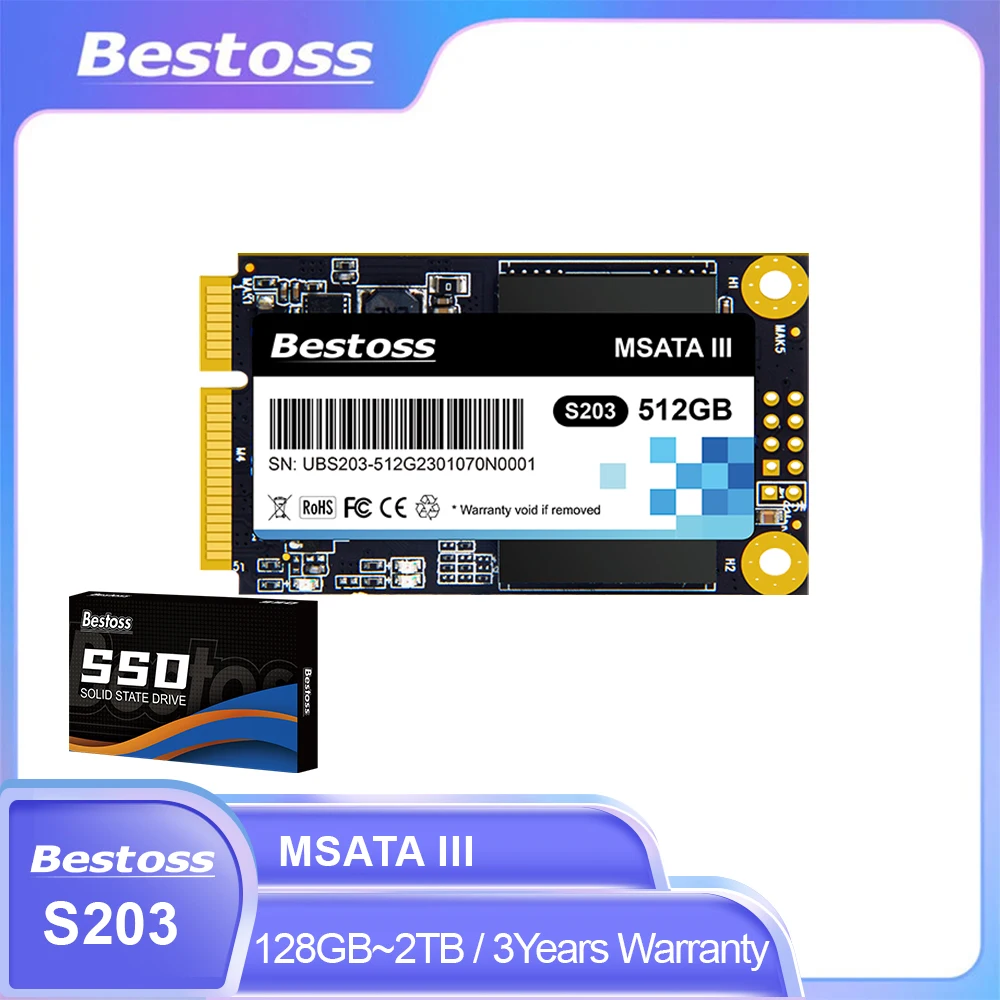 Bestoss mSATA SSD 128GB 256GB 512GB 1TB 6Gb/s 3D TLC NAND Internal Solid Hard Drives SATAIII Hard Disk for Laptop Desktop
Bestoss mSATA SSD 128GB 256GB 512GB 1TB 6Gb/s 3D TLC NAND Internal Solid Hard Drives SATAIII Hard Disk for Laptop Desktop