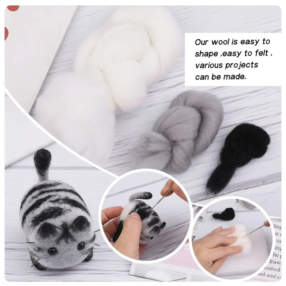 Needlework Needle Felting Kit Animal Package Material Felting Starter Kit Wool Felting Handmade DIY Wool Felt Materials Set Needlework Needle Felting Kit Animal Package Material Felting Starter Kit Wool Felting Handmade DIY Wool Felt Materials Set
