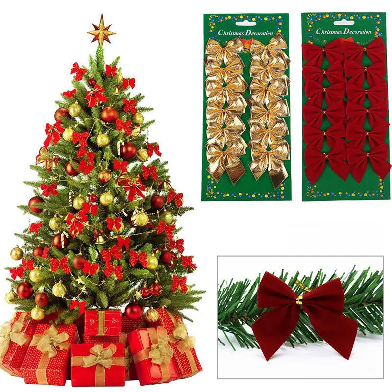 Mini 12/24PC Christmas Bows Decora Red Gold Small Bows Xmas Tree Bowknot Pendant for Home Decor Navidad New Year Party DIY Gifts
Mini 12/24PC Christmas Bows Decora Red Gold Small Bows Xmas Tree Bowknot Pendant for Home Decor Navidad New Year Party DIY Gifts