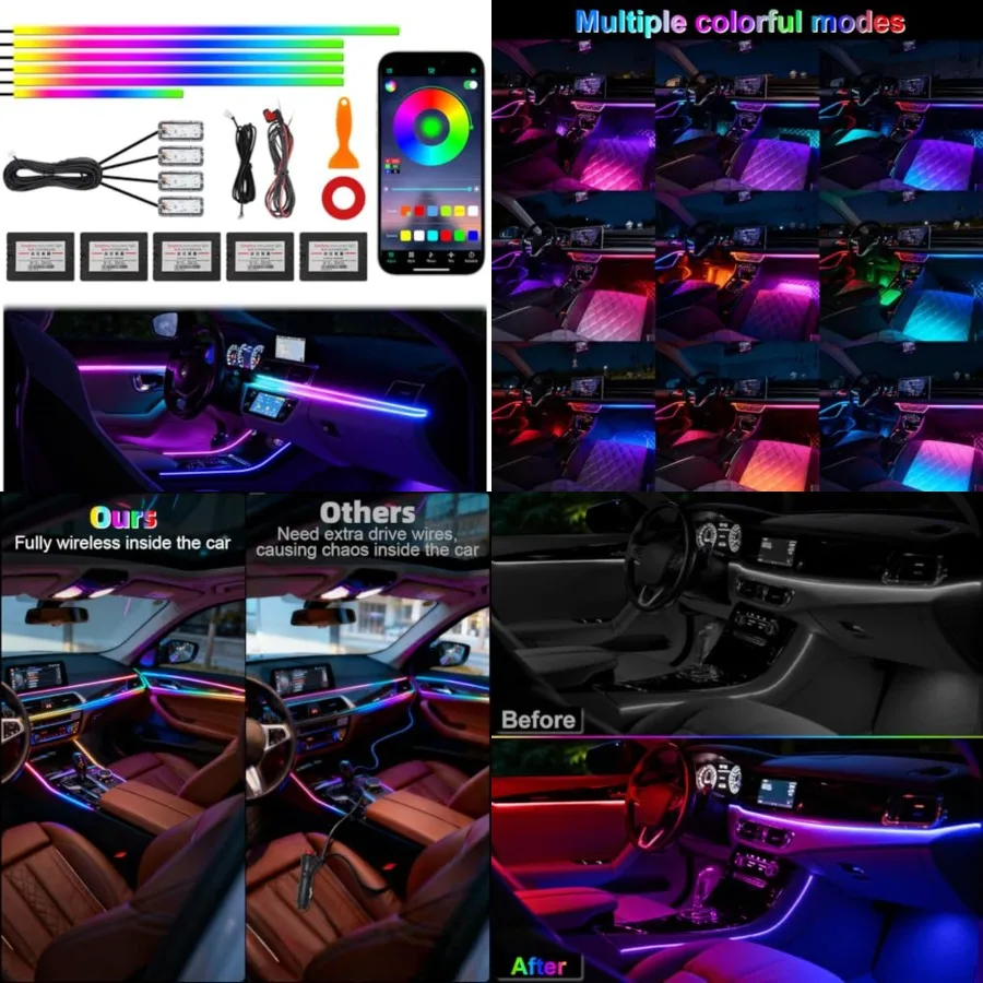 Acrylic Interior Car Ambient Lighting Kits, LED Strip Lights with Wireless APP, Neon Fiber Optic Lights Function LED Strip for
Acrylic Interior Car Ambient Lighting Kits, LED Strip Lights with Wireless APP, Neon Fiber Optic Lights Function LED Strip for
