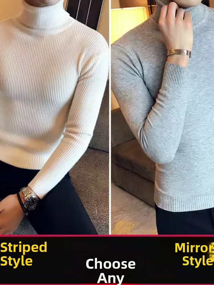 Men's Slim Fit High Collar Knitted Sweater Fce Lined Thiened Base irt Faionable Color Winter Season Regular Fit
Men's Slim Fit High Collar Knitted Sweater Fce Lined Thiened Base irt Faionable Color Winter Season Regular Fit