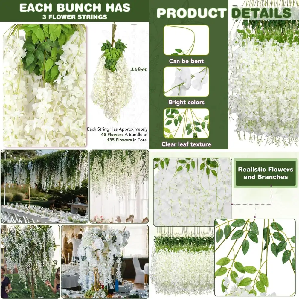 Искусственная гирлянда из белой глицинии длиной 75 футов для свадебных арок на открытом воздухе и садовых вечеринок
Искусственная гирлянда из белой глицинии длиной 75 футов для свадебных арок на открытом воздухе и садовых вечеринок