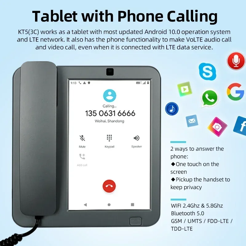 4G Android 10 vivid 8 inch IPS touch screen Fixed Wireless Cordless Desktop Phone with VoLTE, WIFI,BT HOTSPOT for home eldly
4G Android 10 vivid 8 inch IPS touch screen Fixed Wireless Cordless Desktop Phone with VoLTE, WIFI,BT HOTSPOT for home eldly
