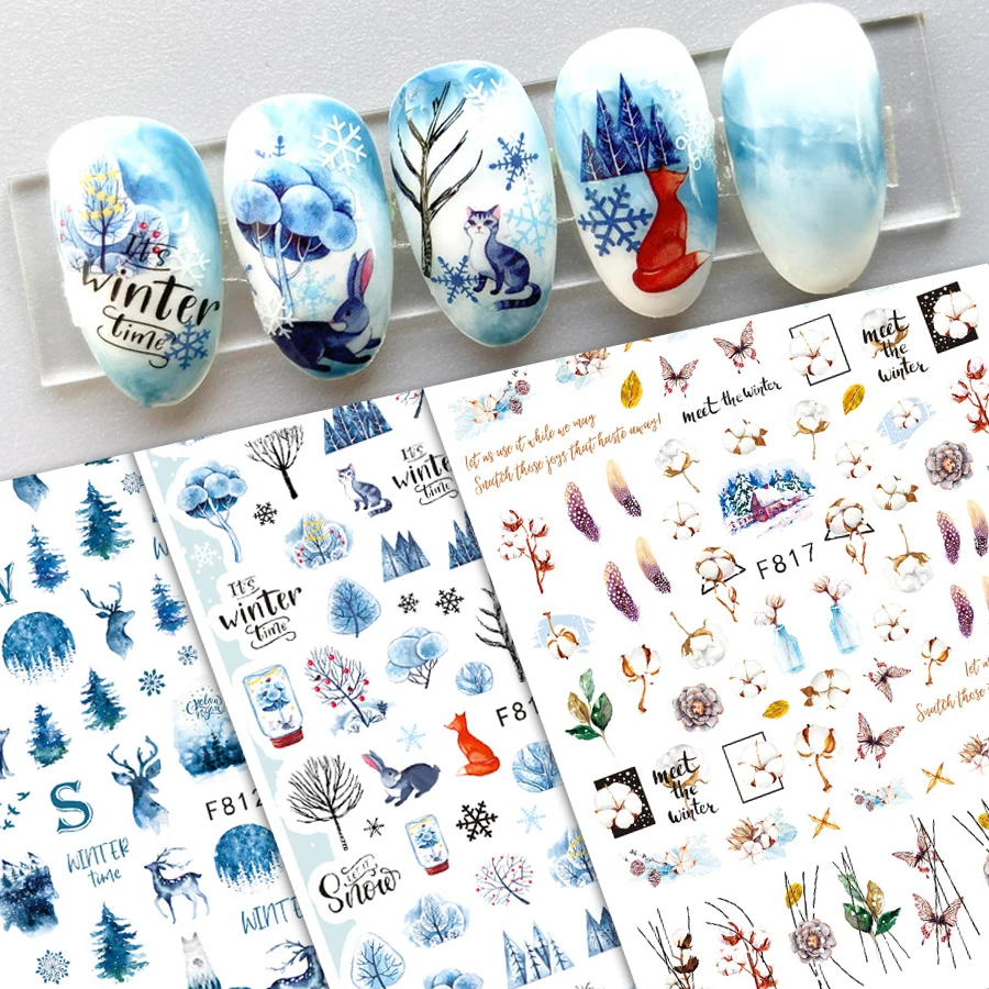 Winter Christmas Nail Stickers, Festive Snowflake and Holiday Designs Decals for Easy Nail Art
Winter Christmas Nail Stickers, Festive Snowflake and Holiday Designs Decals for Easy Nail Art