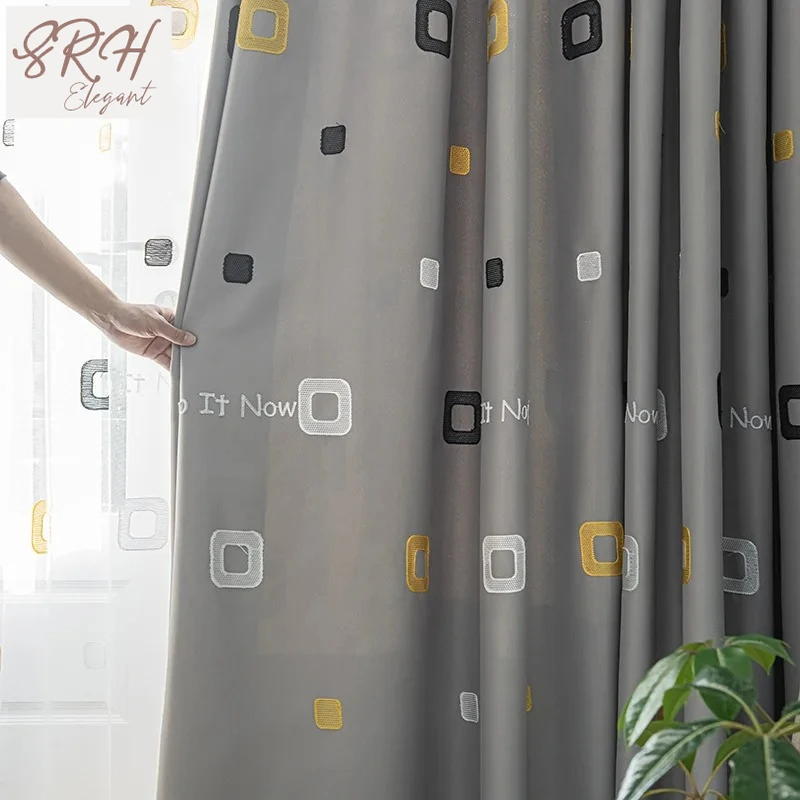 New Geometric Pattern Embroidered Blackout Curtains Modern Simple Checkered Printed White Tulle Window Decoration Cloth Custom
New Geometric Pattern Embroidered Blackout Curtains Modern Simple Checkered Printed White Tulle Window Decoration Cloth Custom