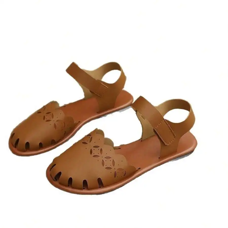 Retro Flat Hollow-Out Closed-Toe Sandals For Women Comfortable Soft Sole Vacation Beach Shoes With Ankle Strap
Retro Flat Hollow-Out Closed-Toe Sandals For Women Comfortable Soft Sole Vacation Beach Shoes With Ankle Strap