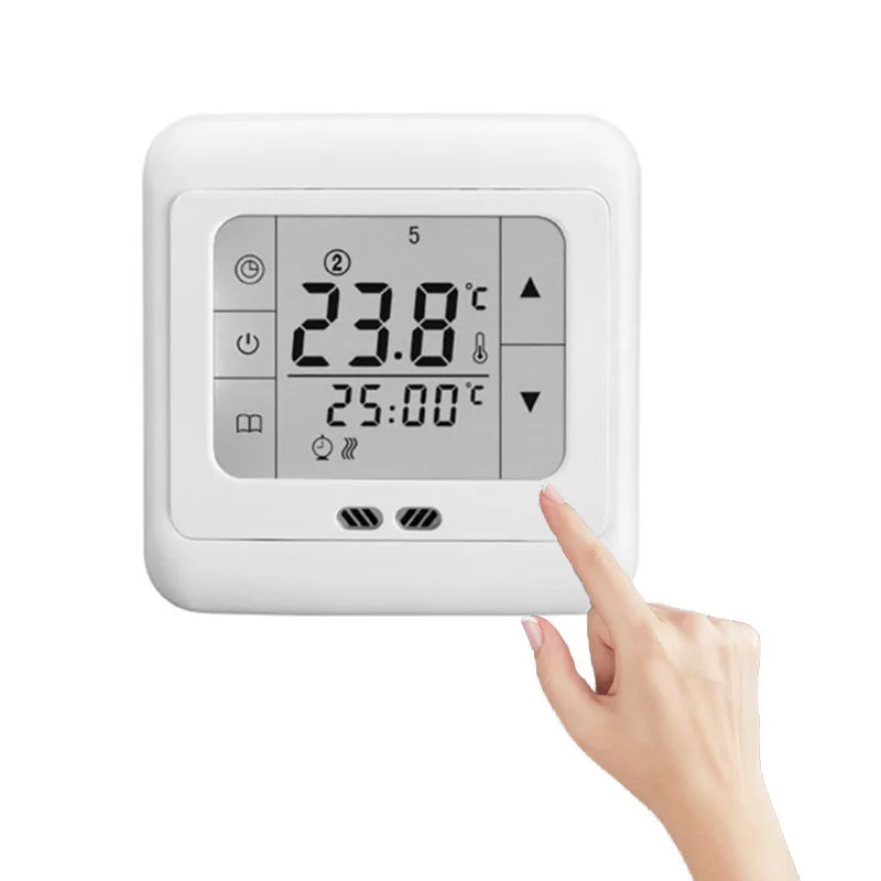 Digital Thermostat 86x86x37mm White PC ABS Weekly Programming Touch Screen LCD Display Temperature Controller Heating System
Digital Thermostat 86x86x37mm White PC ABS Weekly Programming Touch Screen LCD Display Temperature Controller Heating System