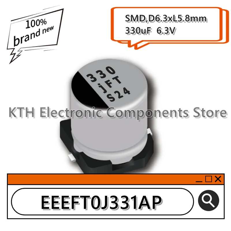 10 шт. EEEFT0J331AP EEE-FT0J331AP 330 мкФ 6,3 В новый оригинальный алюминиевый электролитический конденсатор SMD 6,3x5,8 мм трафаретная печать 330 jFT
10 шт. EEEFT0J331AP EEE-FT0J331AP 330 мкФ 6,3 В новый оригинальный алюминиевый электролитический конденсатор SMD 6,3x5,8 мм трафаретная печать 330 jFT