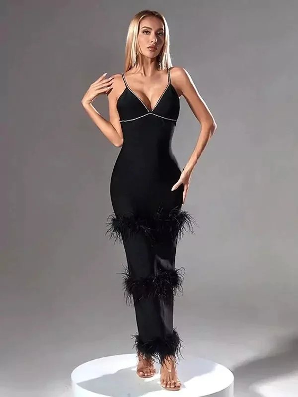 Customized Elegant Jersey Feather Straight V-neck Long Dresses Bespoke Occasion Dresses Matching Retro Fashion Sizes Available
Customized Elegant Jersey Feather Straight V-neck Long Dresses Bespoke Occasion Dresses Matching Retro Fashion Sizes Available