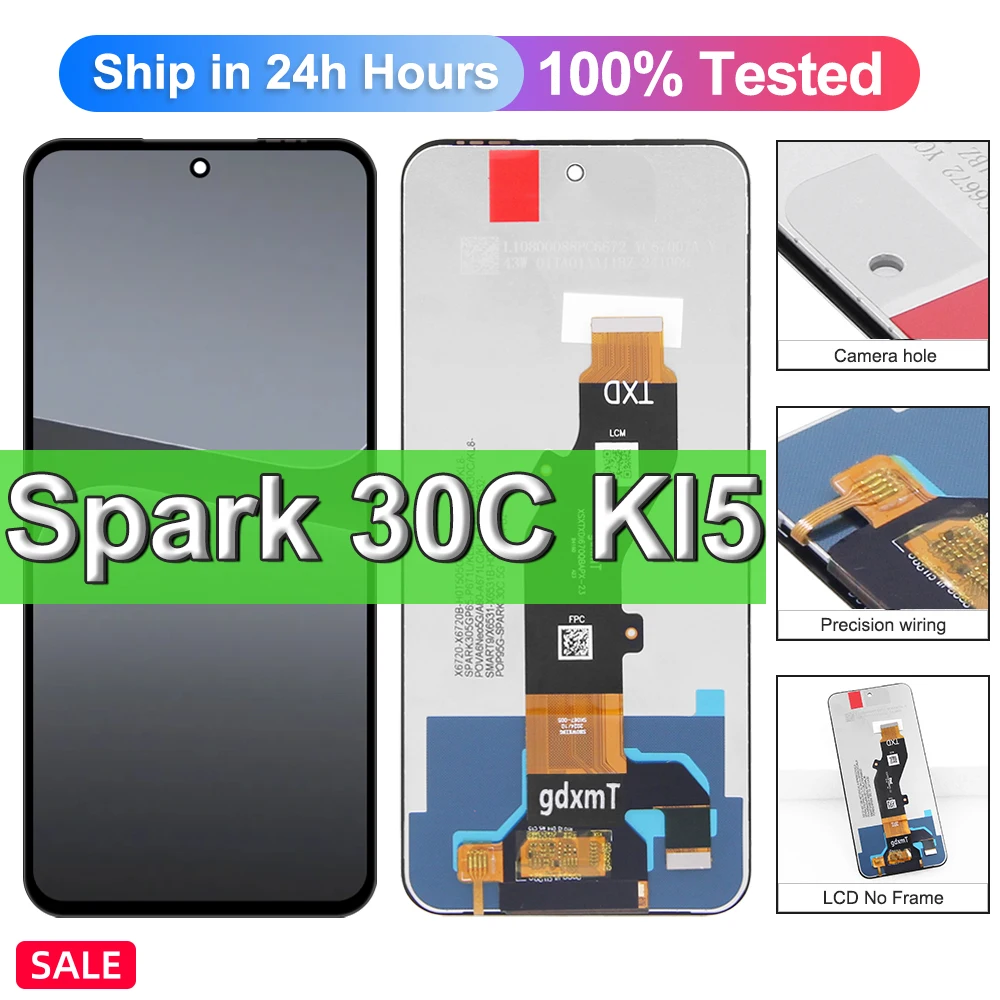 LCD For Tecno Spark 30 4G kl5n LCD Display Touch Screen Digitizer Assembly replacement part For Spark 30C 5G KL8H Display Screen
LCD For Tecno Spark 30 4G kl5n LCD Display Touch Screen Digitizer Assembly replacement part For Spark 30C 5G KL8H Display Screen