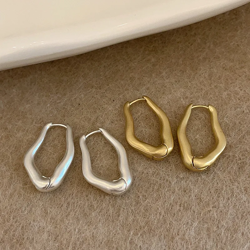 925 Sterling Silver Geometric Irregular Shape Earrings Simple Matte Metal Charming Women Earring Birthday Gift Exquisite Jewelry
925 Sterling Silver Geometric Irregular Shape Earrings Simple Matte Metal Charming Women Earring Birthday Gift Exquisite Jewelry