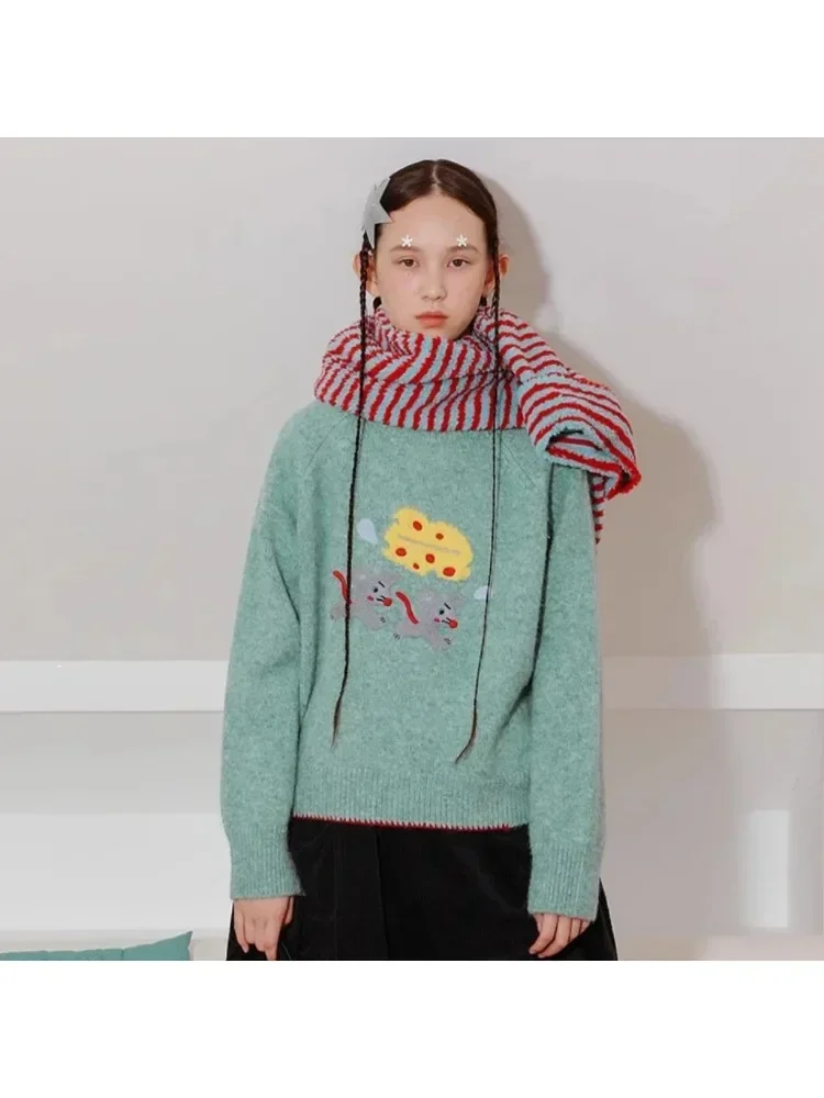 New Year Christmas Sweater Winter High Quality Soft Sweaters Original Niche Design Green Thick Knitted Top Short Pullover Women
New Year Christmas Sweater Winter High Quality Soft Sweaters Original Niche Design Green Thick Knitted Top Short Pullover Women