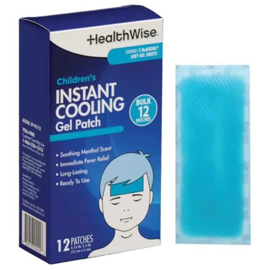 Instant Cool Gel Patches 's Forehead Sheets 12-Count 4.75" x 2" Soothing Menthol Vapors Fever Relief Non-Medicated Formula
Instant Cool Gel Patches 's Forehead Sheets 12-Count 4.75" x 2" Soothing Menthol Vapors Fever Relief Non-Medicated Formula