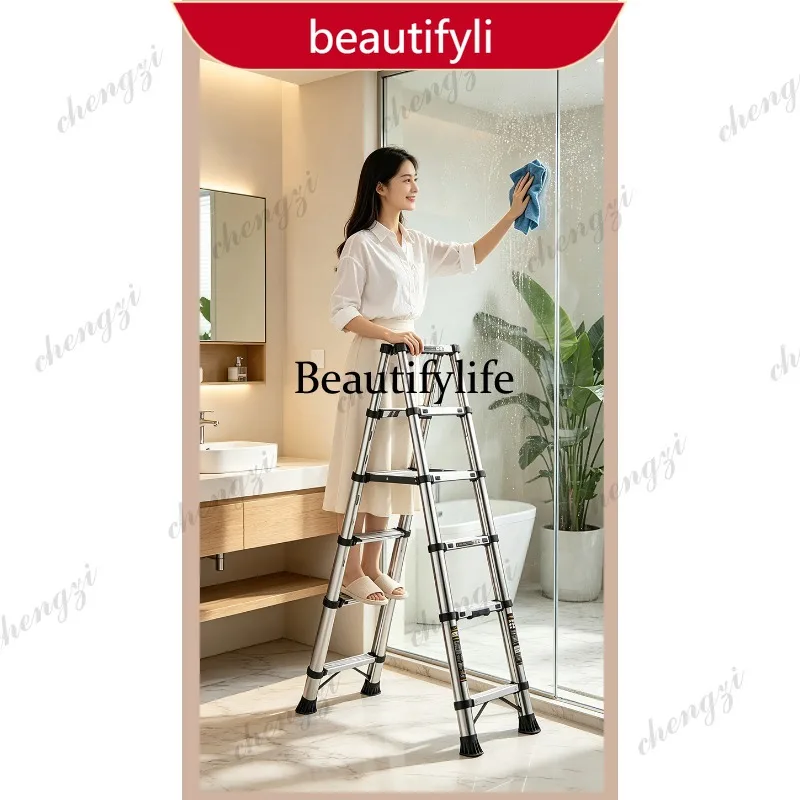 X188 stainless steel folding ladder multi-functional telescopic ladder stable multi-purpose thickened herringbone ladder
X188 stainless steel folding ladder multi-functional telescopic ladder stable multi-purpose thickened herringbone ladder