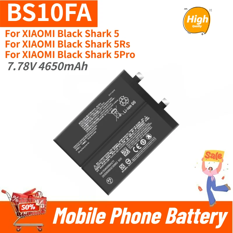 High Quality BS10FA Phone Battery 7.78V 4650mAh For XIAOMI Black Shark 5 Shark 5Rs Shark 5Pro Brand New Replacement Battery
High Quality BS10FA Phone Battery 7.78V 4650mAh For XIAOMI Black Shark 5 Shark 5Rs Shark 5Pro Brand New Replacement Battery