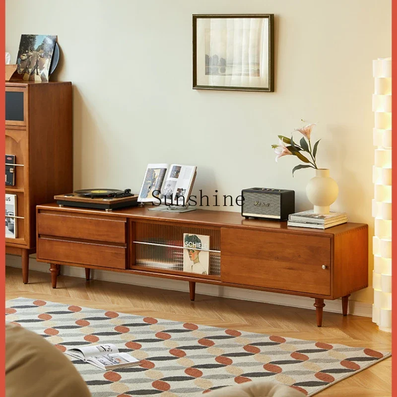 Nordic solid wood TV cabinet simple small apartment living room home retro style log TV locker
Nordic solid wood TV cabinet simple small apartment living room home retro style log TV locker