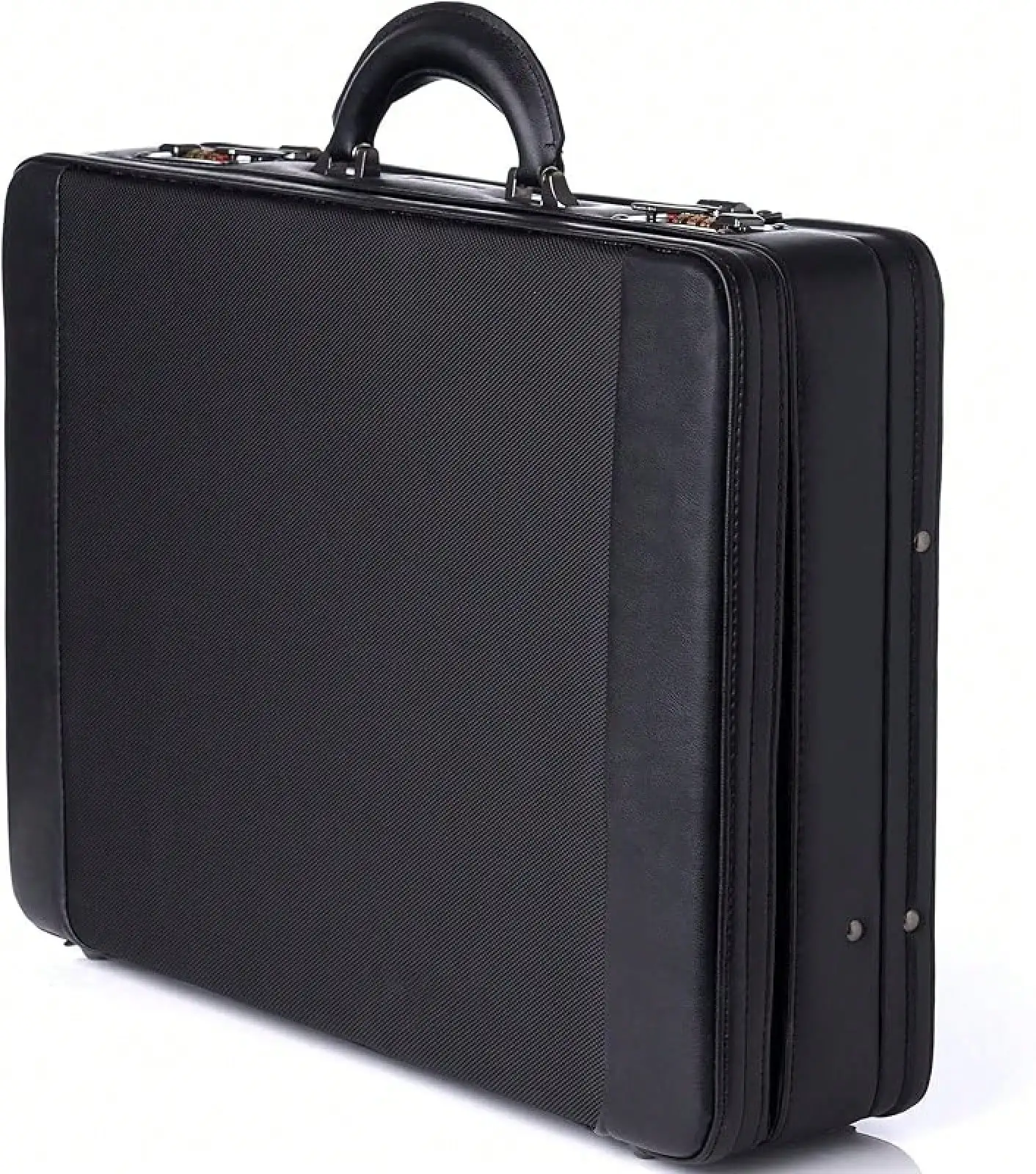 Mens Expandable Hard Side Business Briefcase With Dual Combination Locks, Padded Interior, Multi Organizer Pockets
Mens Expandable Hard Side Business Briefcase With Dual Combination Locks, Padded Interior, Multi Organizer Pockets