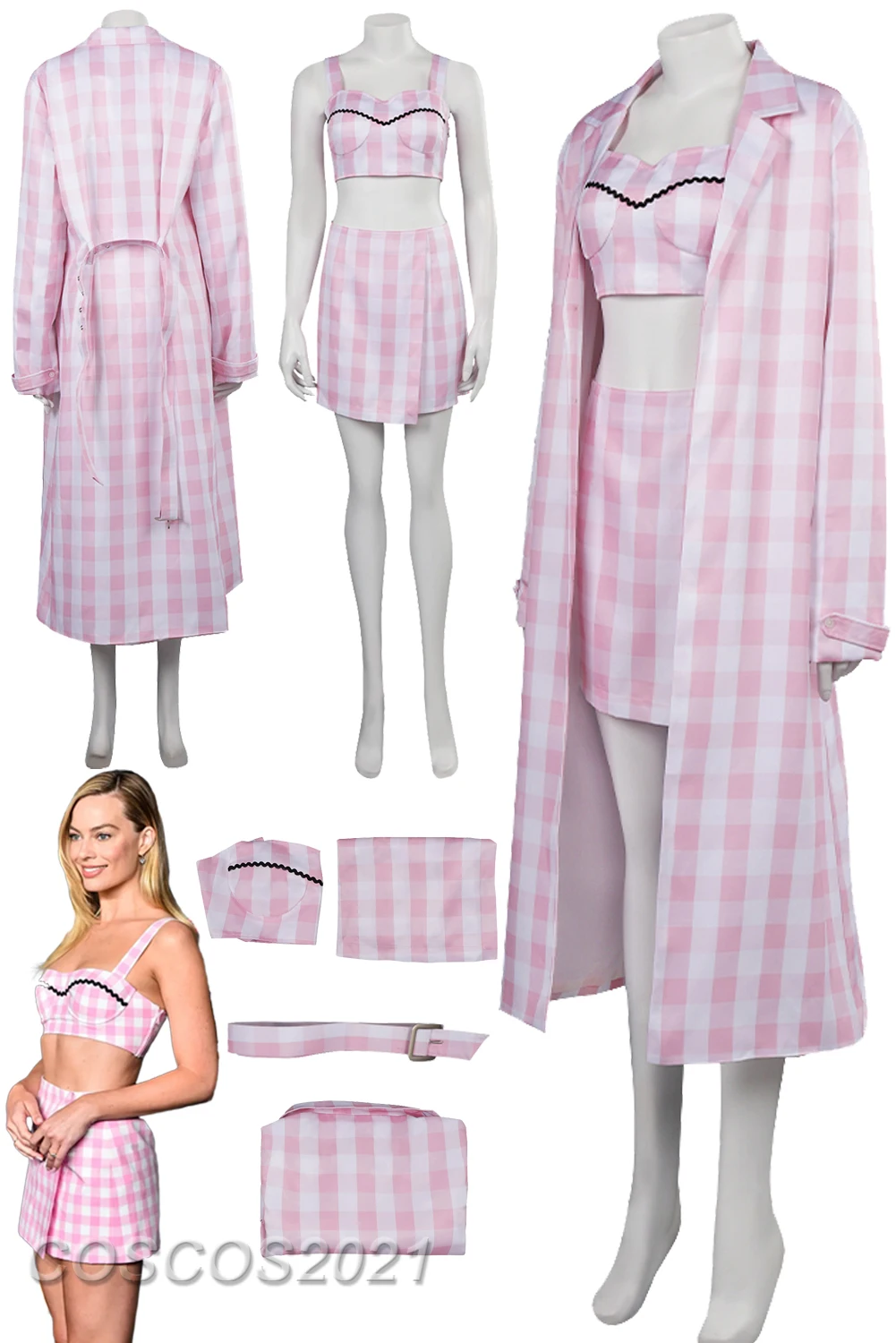 Margot Cosplay Fantasy Kawaii Pink Plaid Coat Crop Top Skirt Suit 2023 Movie Barbei Costume Women Fancy Dress Up Party Cloth
Margot Cosplay Fantasy Kawaii Pink Plaid Coat Crop Top Skirt Suit 2023 Movie Barbei Costume Women Fancy Dress Up Party Cloth