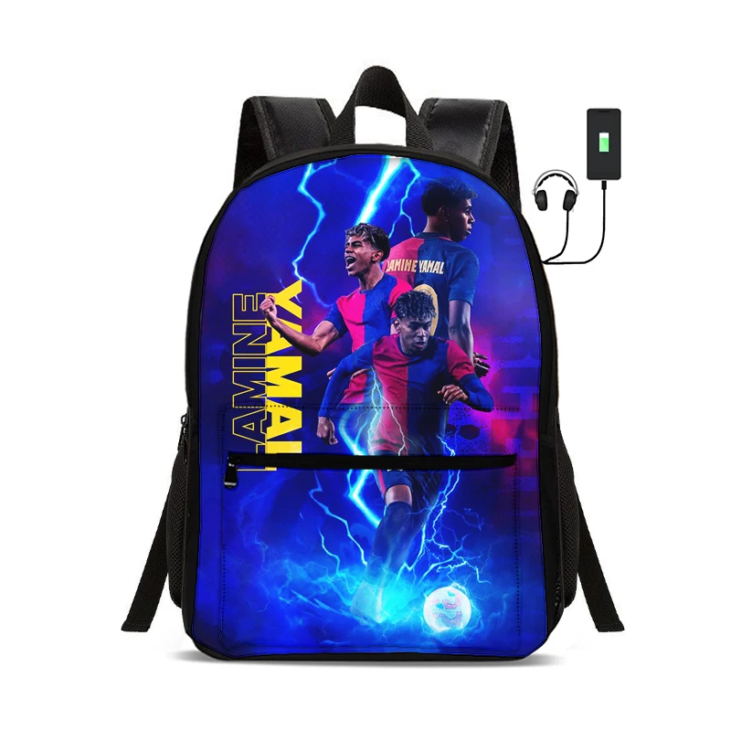 L-Lamin Yamal Child School bags Football Star Backpack with USB interface Bag for Student Rucksack Sport Bookbag Kids Gift
L-Lamin Yamal Child School bags Football Star Backpack with USB interface Bag for Student Rucksack Sport Bookbag Kids Gift