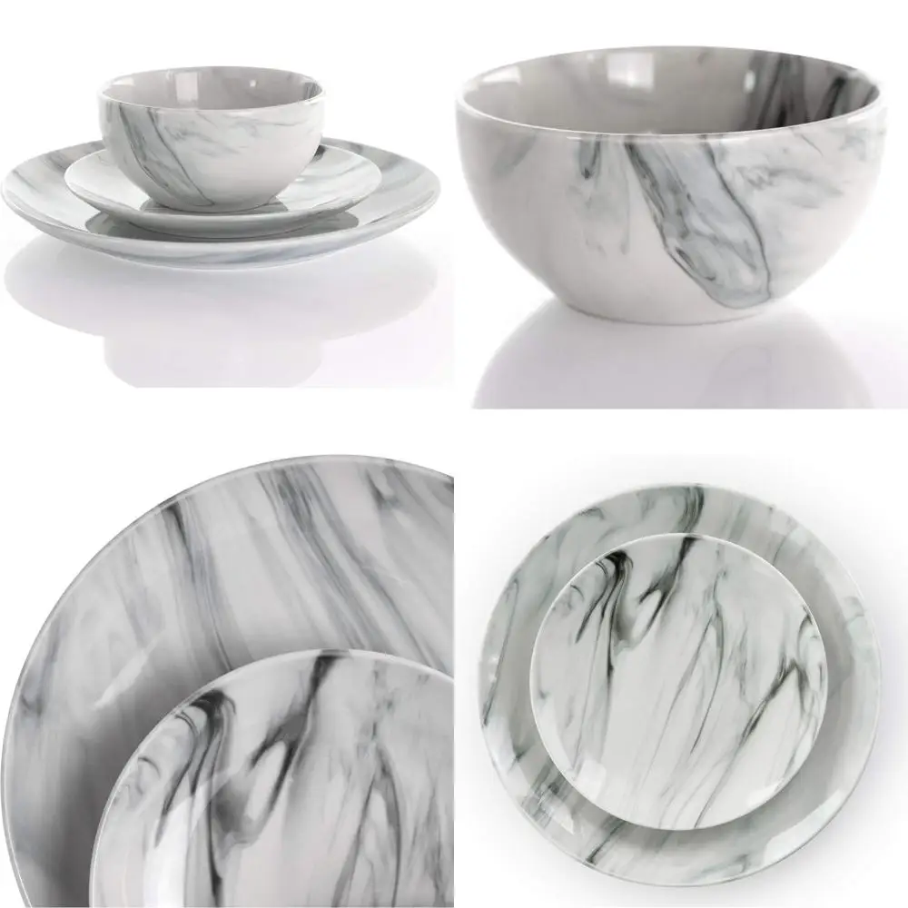 Black and White 16-Piece Fine Stoneware Dinnerware Set
Black and White 16-Piece Fine Stoneware Dinnerware Set