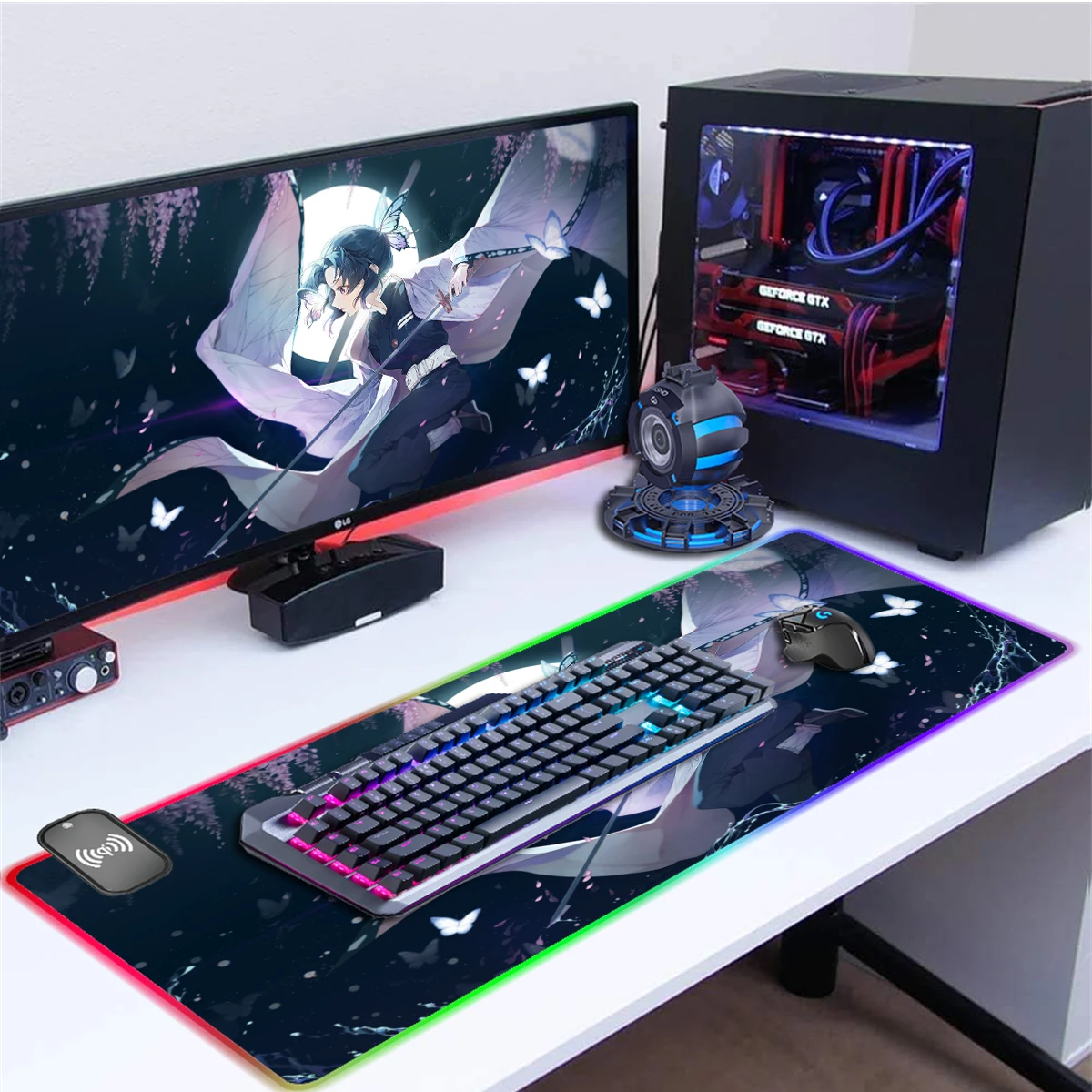 Anime Wireless charging RGB Mouse Pad Demon Slayer Game Mousepad Large Desk Mat Gaming Keyboard Padr Non-Slip Computer Mat
Anime Wireless charging RGB Mouse Pad Demon Slayer Game Mousepad Large Desk Mat Gaming Keyboard Padr Non-Slip Computer Mat