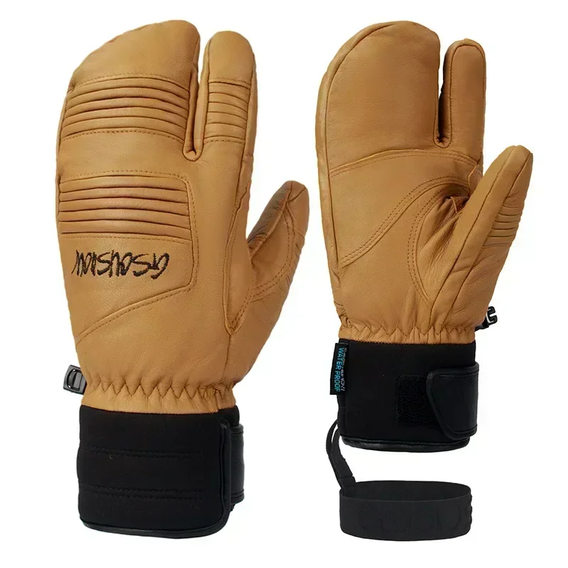 Durable Three Fingers Ski Gloves Women/Men Thickened Sheepskin Winter Gloves Windproof Waterproof Cycling Gloves
Durable Three Fingers Ski Gloves Women/Men Thickened Sheepskin Winter Gloves Windproof Waterproof Cycling Gloves