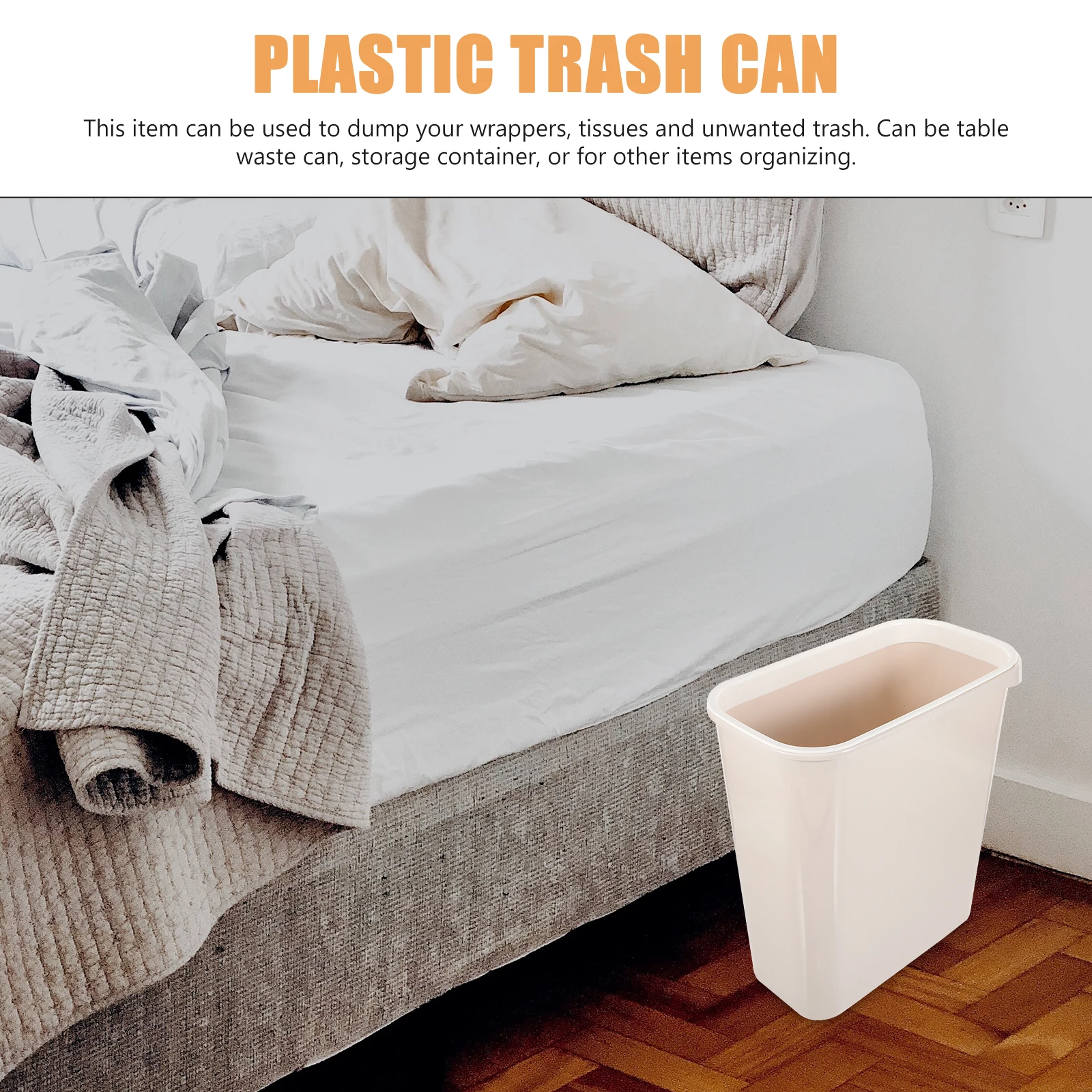 Household Trash Can Apricot Simple Waste Bin Plastic Litter Holder for Bedroom Living Room Organizer No Cover
Household Trash Can Apricot Simple Waste Bin Plastic Litter Holder for Bedroom Living Room Organizer No Cover