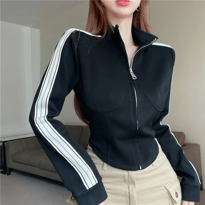 American Street Design Three Bars Short Jacket Women's Autumn Unique Collar Short Versatile Retro Sport Top Sweet Style
American Street Design Three Bars Short Jacket Women's Autumn Unique Collar Short Versatile Retro Sport Top Sweet Style