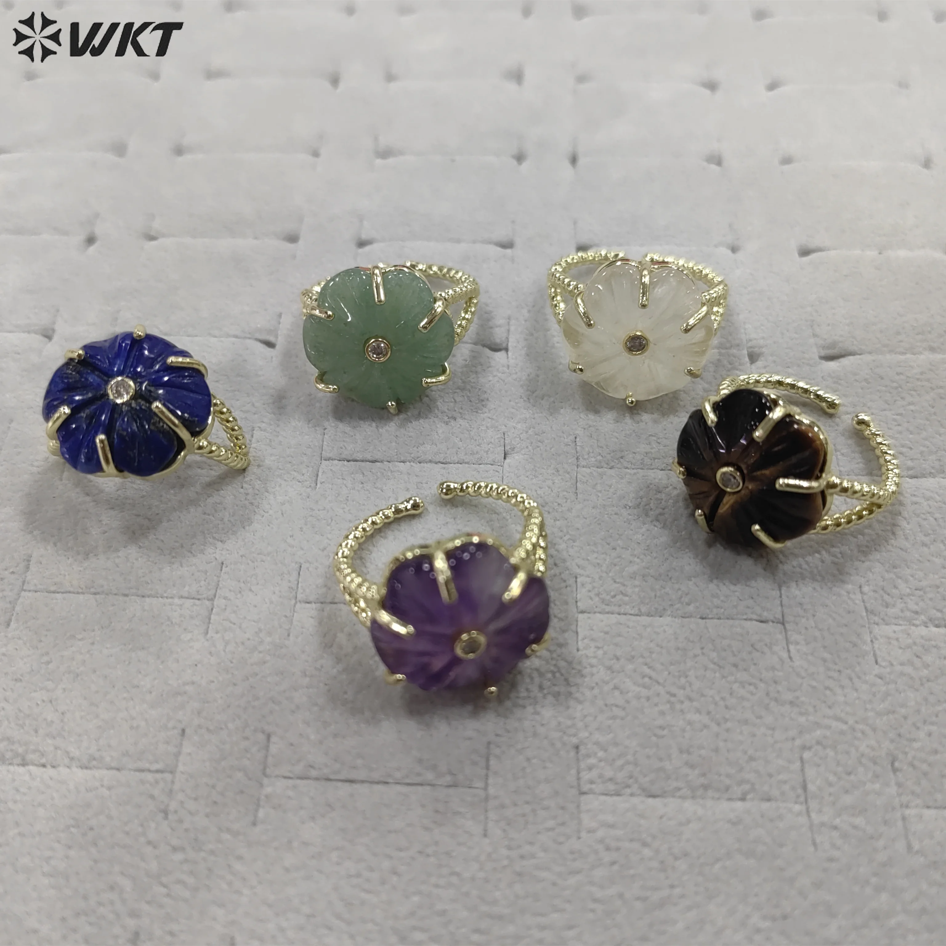 WT-R584 Amazing Natural Gemstone Colorful Flower Shape Ring With 18K Real Gold Plated For Women Jewelry ACC
WT-R584 Amazing Natural Gemstone Colorful Flower Shape Ring With 18K Real Gold Plated For Women Jewelry ACC
