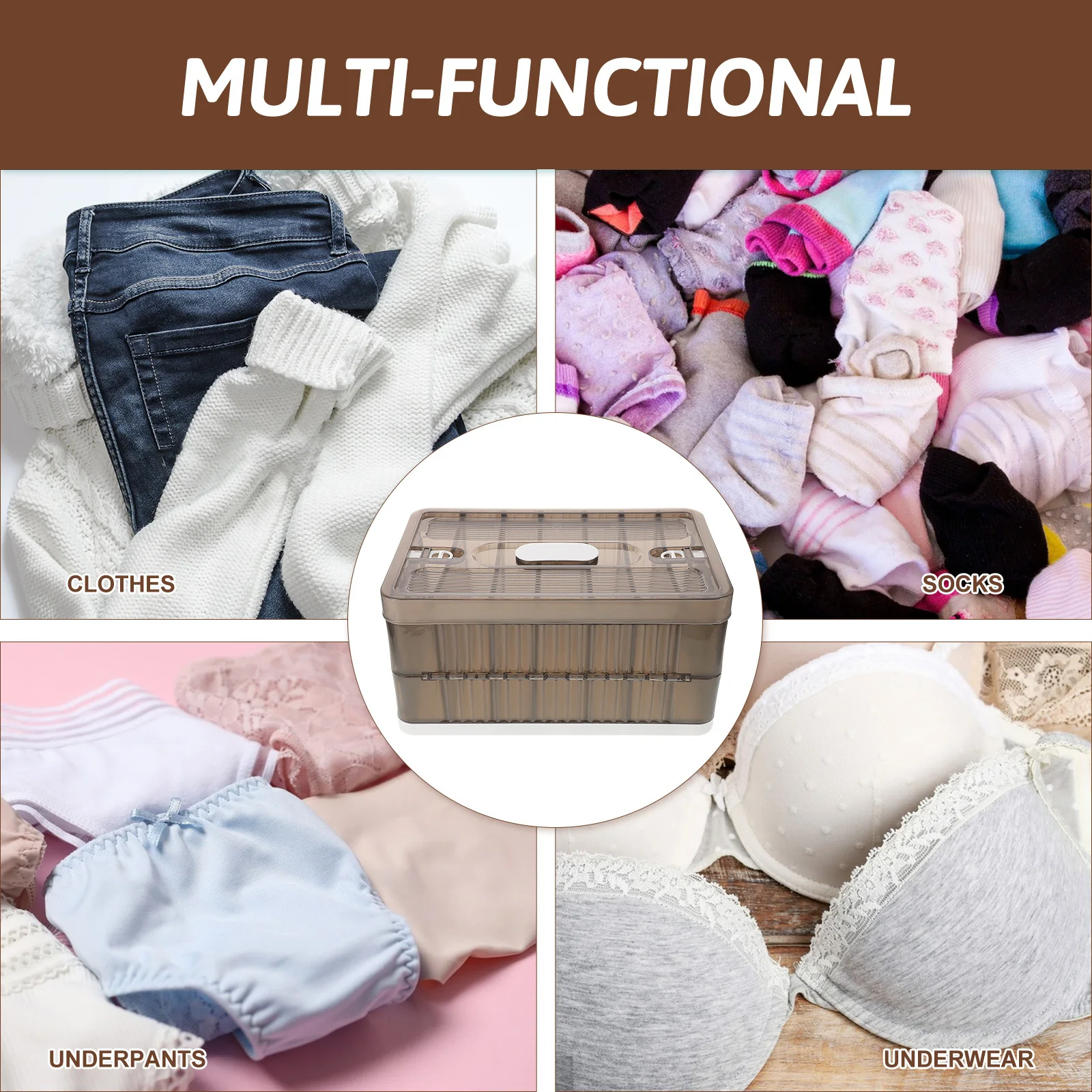 Foldable Clothing Storage Box 7 Compartments Transparent Lid Plastic Wardrobe Organizer For Socks Underwear Stackable
Foldable Clothing Storage Box 7 Compartments Transparent Lid Plastic Wardrobe Organizer For Socks Underwear Stackable