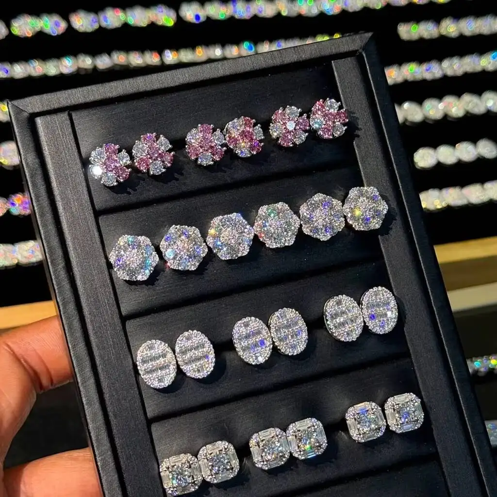 Manufacturer Custom Hot Selling GRA Certified Hip Hop 925 Silver Platinum Plated D VVS1 Iced Moissanite Earrings Anniversary
Manufacturer Custom Hot Selling GRA Certified Hip Hop 925 Silver Platinum Plated D VVS1 Iced Moissanite Earrings Anniversary