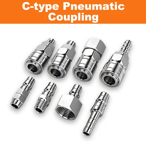 Pneumatic Quick Coupler Connector C-type Pneumatic Coupling Quick Release Air Fitting For Hose Compressor SP20 PP20 SH20 PH20