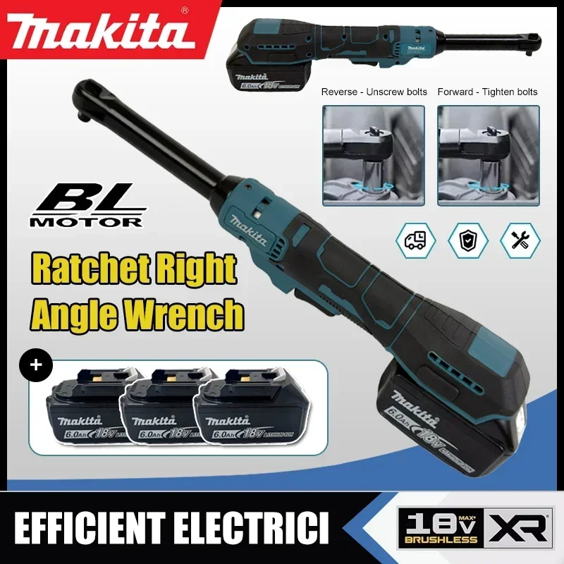 Makita Ratchet Right Angle Wrench Brushless Cordless Driver Multifunction Variable Speed Power Wrench LED 18V Power Tools
Makita Ratchet Right Angle Wrench Brushless Cordless Driver Multifunction Variable Speed Power Wrench LED 18V Power Tools