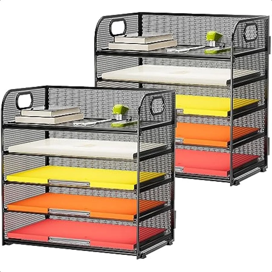 5 Tray Desk File Organizer Mesh Paper Sorter Letter Tray Organizer with Handle Desktop File Organizer and Storage for Letter A4
5 Tray Desk File Organizer Mesh Paper Sorter Letter Tray Organizer with Handle Desktop File Organizer and Storage for Letter A4