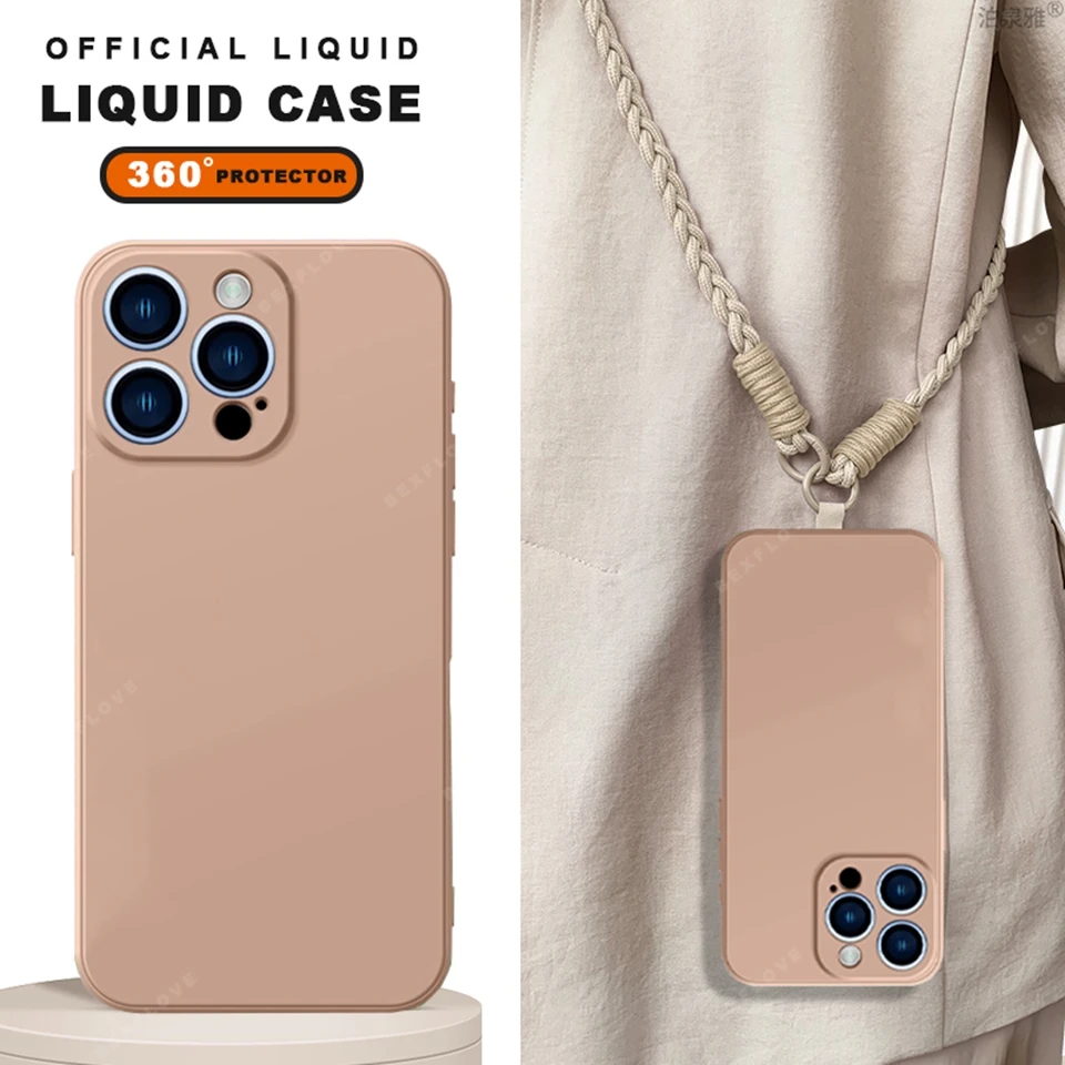 Чехол для телефона со шнурком для iPhone 16E 16 14 15 Plus 12 13 Mini 11 16 Pro X XR XS Max SE Жидкий силиконовый ремешок с защитной цепочкой
Чехол для телефона со шнурком для iPhone 16E 16 14 15 Plus 12 13 Mini 11 16 Pro X XR XS Max SE Жидкий силиконовый ремешок с защитной цепочкой