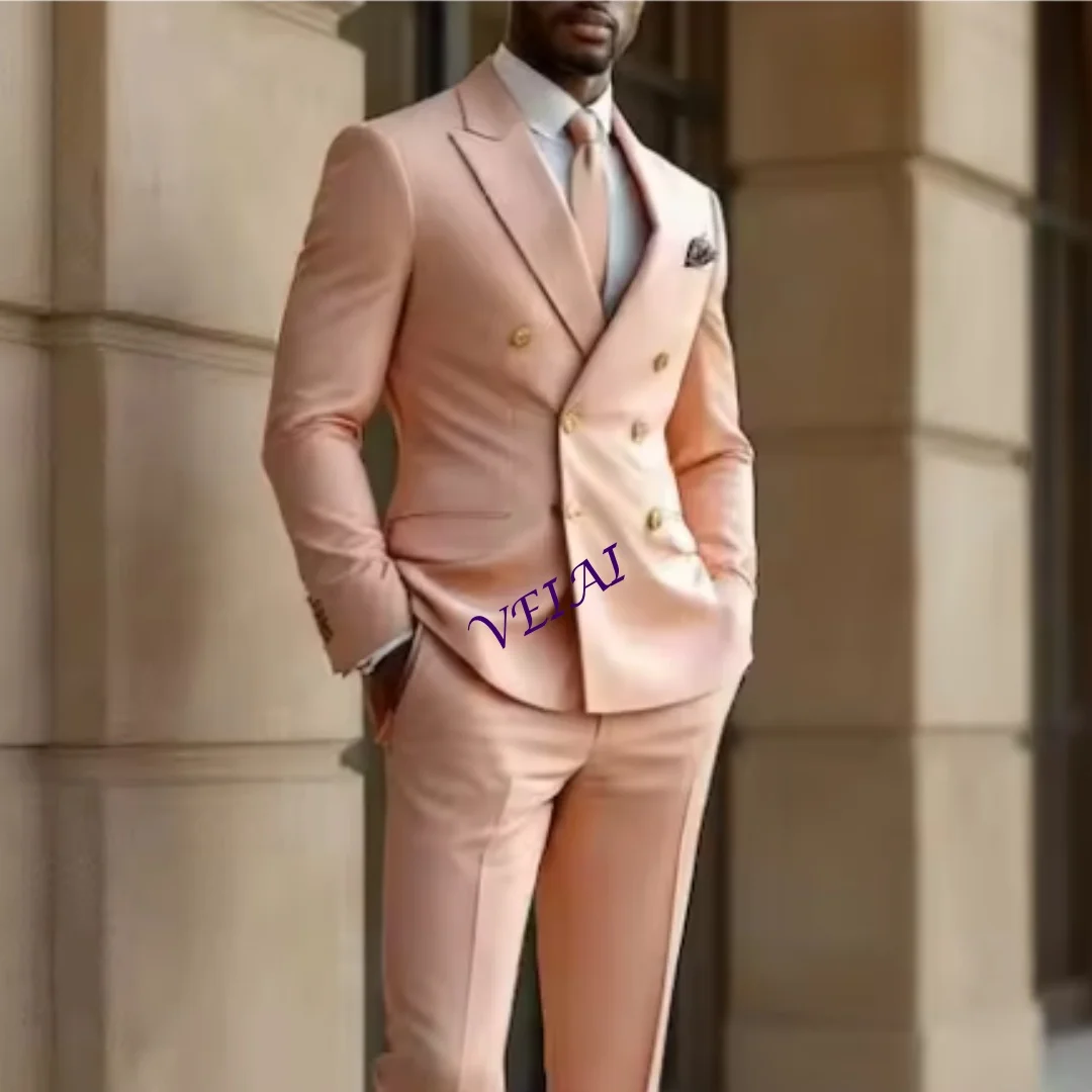 CustomizedPeach Double-Breasted Suit for Men 2-Piece Slim Fit Wedding Blazer Pants Summer Formal Suit
CustomizedPeach Double-Breasted Suit for Men 2-Piece Slim Fit Wedding Blazer Pants Summer Formal Suit
