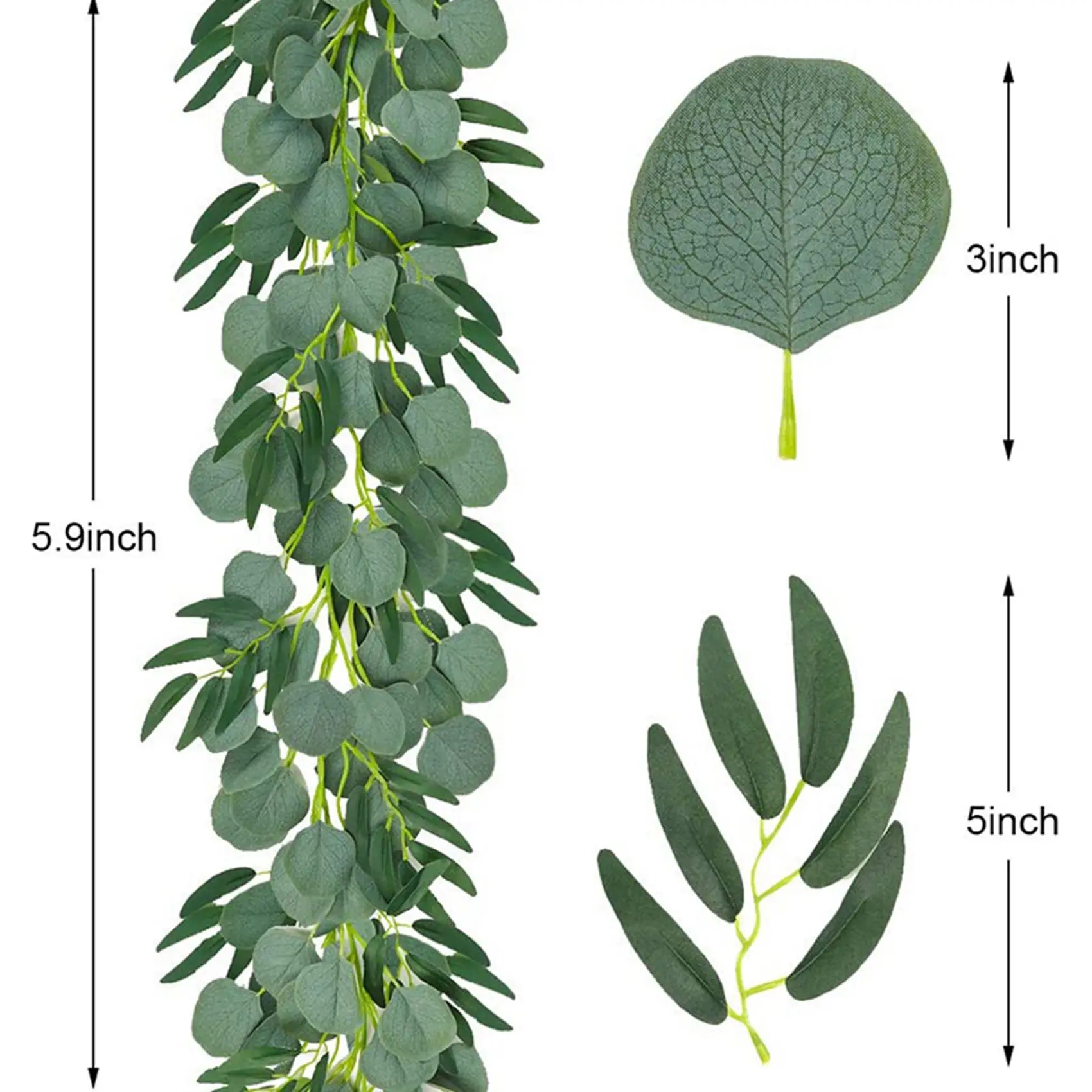 ABAH-15-Pack 6.5 Feet Artificial Eucalyptus With Willow Garland Fake Vine Plant With Leaves Faux Silver Dollar Greenery
ABAH-15-Pack 6.5 Feet Artificial Eucalyptus With Willow Garland Fake Vine Plant With Leaves Faux Silver Dollar Greenery