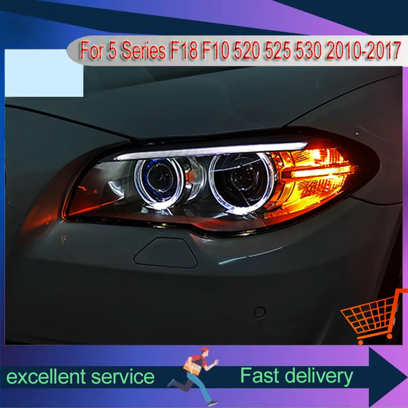 Headlight For BMW 5 Series F18 F10 520 525 530 2010-2017 Modification Upgrade LED Angel Eye DRL Front Lamp Automobile Assembly
Headlight For BMW 5 Series F18 F10 520 525 530 2010-2017 Modification Upgrade LED Angel Eye DRL Front Lamp Automobile Assembly